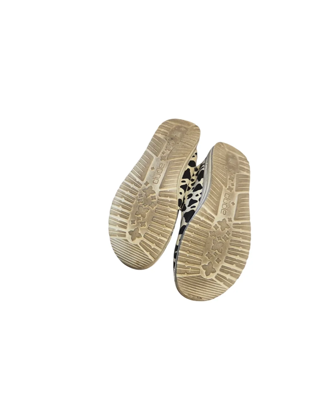 Hey Dude Women's Slip-On Loafers in Black & White Cow Print